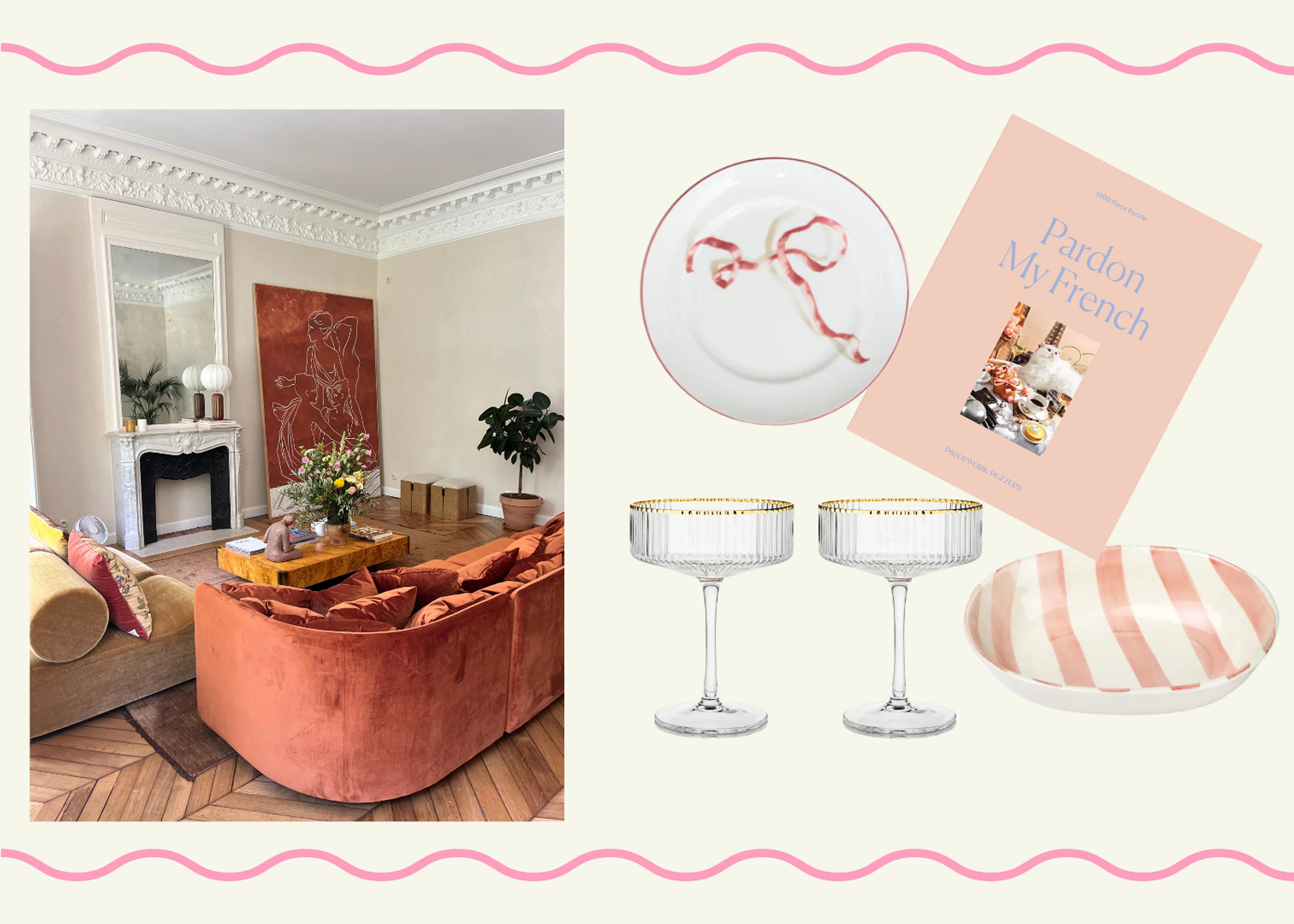 Woman holding a wooden vase with flowers