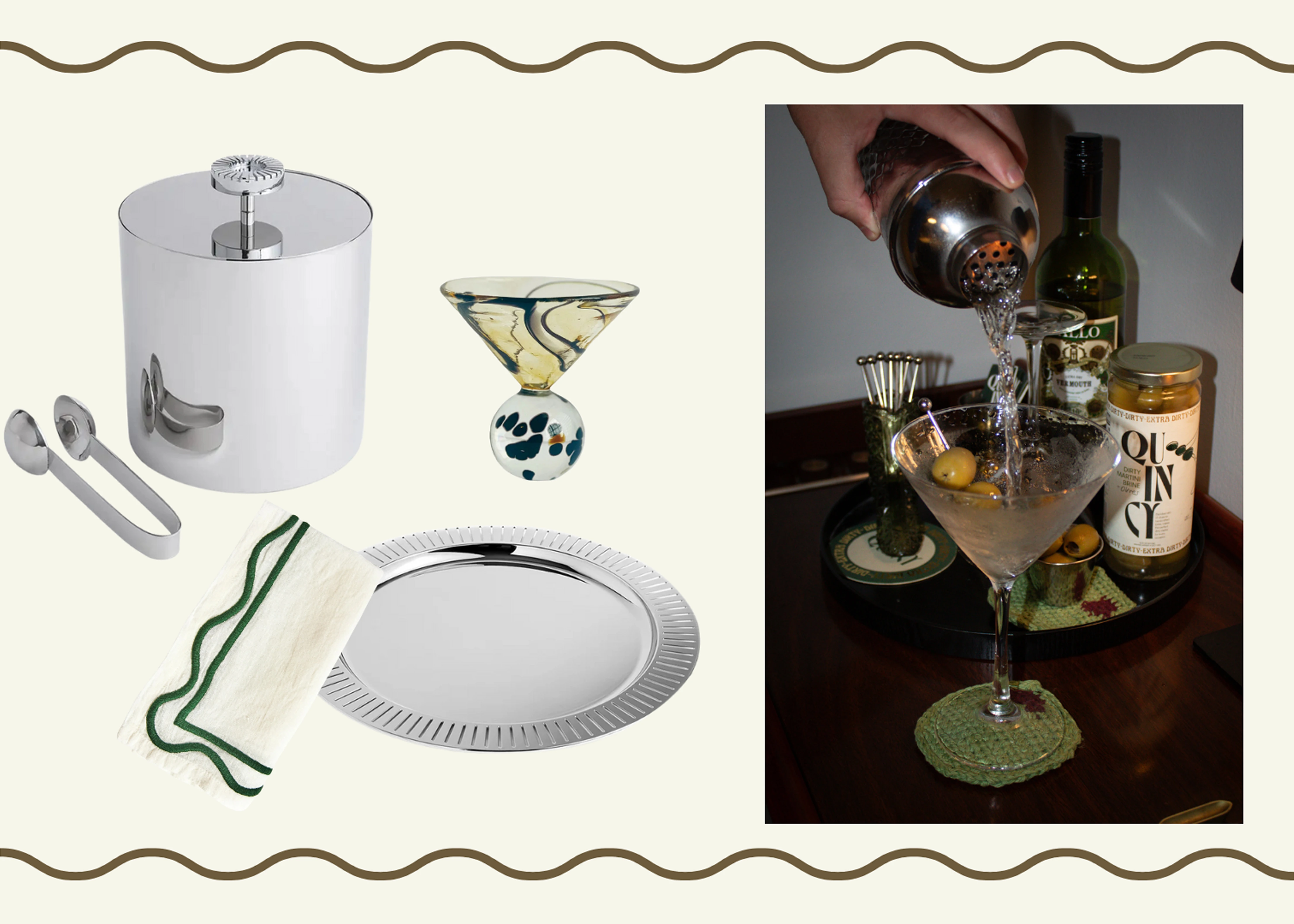 Woman holding a wooden vase with flowers